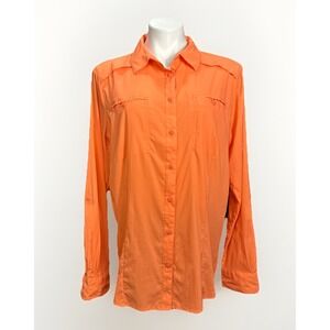 Duluth Trading Womens Large Armachillo Long Sleeve Cooling Shirt Hiking Nylon